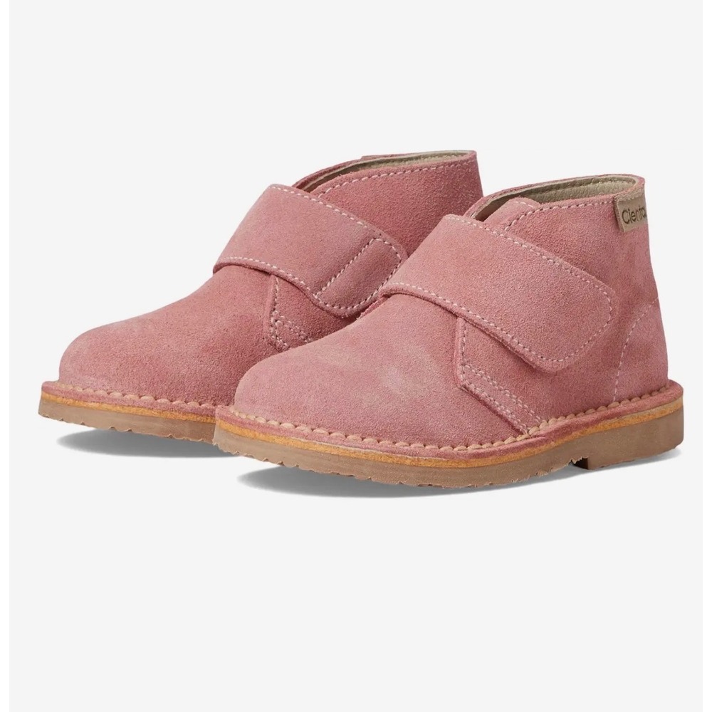 Cienta Kids 13 Chukka Ankle Easy on Adjustable Strap Boots Blush Suede Boho